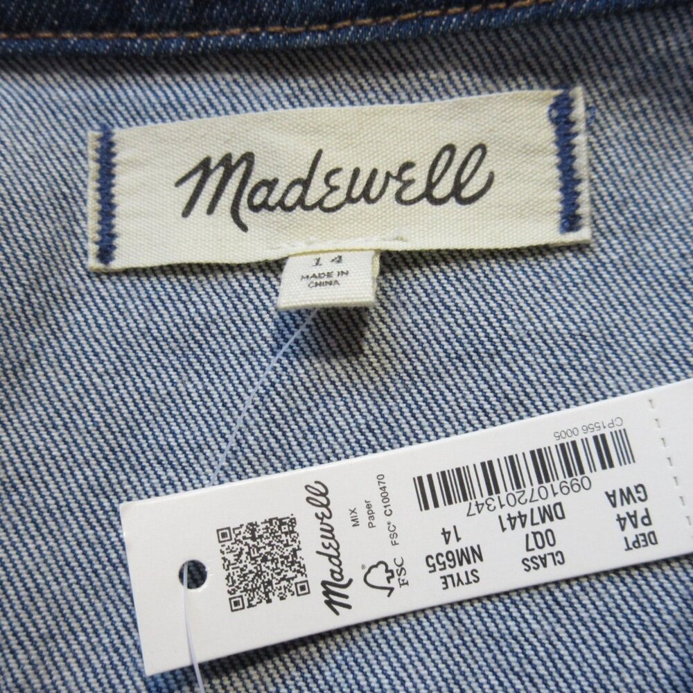 NWT Madewell Denim Midi Shirtdress in Glissan Wash Heavyweight Jean Dress 14 - Picture 8 of 9